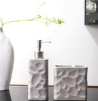 Hymmah Bathroom Accessories Set,Toothbrush Holder,Farmhouse Bathroom Decor,4 Pcs Resin Gift Set Apartment Necessities, Contain Toothbrush Cup,Soap Dispenser,Soap Dish,Tumbler