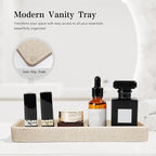 Bathroom Accessories Set, 4 Pcs Bathroom Accessory Set, Soap Dispenser, Toothbrush Holder, Qtip Holder Set, Bathroom Sets Complete, Bathroom Sink Set for Modern Home, Beige