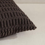 Fancy Homi Dark Brown Decorative Throw Pillow Covers 14x24 Inch for Living Room Couch Bed Sofa, Rustic Farmhouse Boho Home Decor, Soft Striped Corduroy Square Cushion Case 35x60 cm
