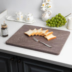 Natural Marble Cutting Board, 16x20 Inch Pastry Board for Kitchen, Marble Slab with Non-Slip Feet for Baking, Cheese (Raindrop Red)
