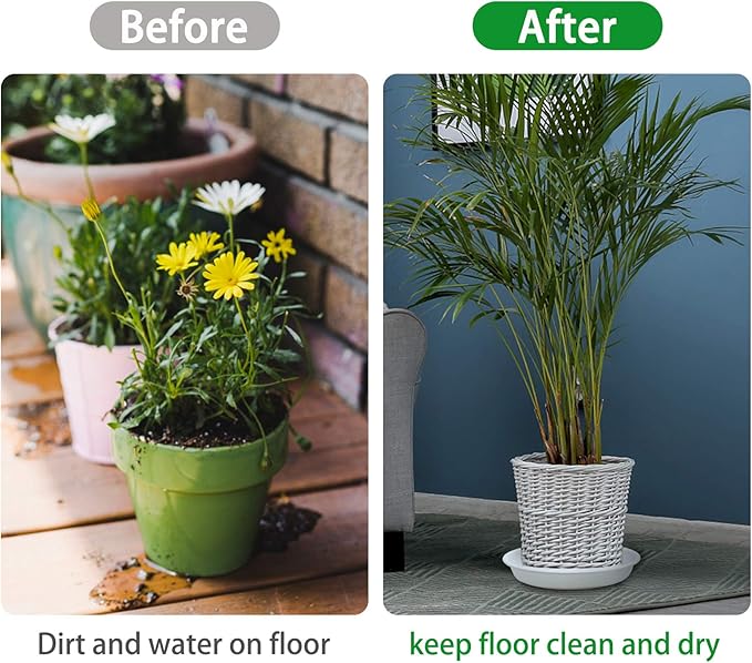 TITE 3 Pack Plant Saucer Heavy Duty Sturdy Drip Trays for Indoor and Outdoor (16 Inch, White)