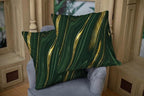 CAPSCEOLL Green Gold Throw Pillow Covers,Modern Abstract Art Painting Throw Pillows for Couch,Green Pillow Covers 18X18 Inch 2 Pcs Square Cushion Cover Gift for Couch Sofa