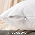 EMEMA Pack of 2 Velvet Throw Pillow Covers Decorative Rectangle Pillowcase Soft Solid Cushion Case for Sofa Bedroom Chair Car 12x20 Inch White