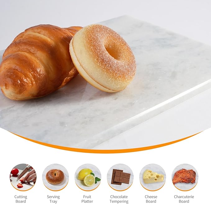 Natural Marble Cutting Boards for Kitchen - 12" x 8" Multi-Purpose Pastry Marble Tray Cheese Board Marble Slab for Counter, Bathroom Perfume Tray Jewelry Candle Plate (Namib Fantasy)