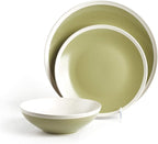 Rock Ridge Speckled Stoneware Dinnerware Set, 12 Piece, Beryl and Ivory