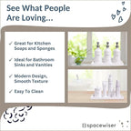 Countertop and Vanity Tray - 11.7" Silicone Bathroom Tray Countertop, Dish Soap Trays for Kitchen Counter, Bathroom Counter Organizer Accessories Caddy, Shower Trays Makeup Mat Oil, White
