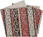 Tapestry Stylish Red-Black 16"x16" Pillow Cover Sham Ethnic Turkish Kilim Tribal Style Throw Decorative for Home Decor, Sofa, Couch, Porch, Patio, Window Seat