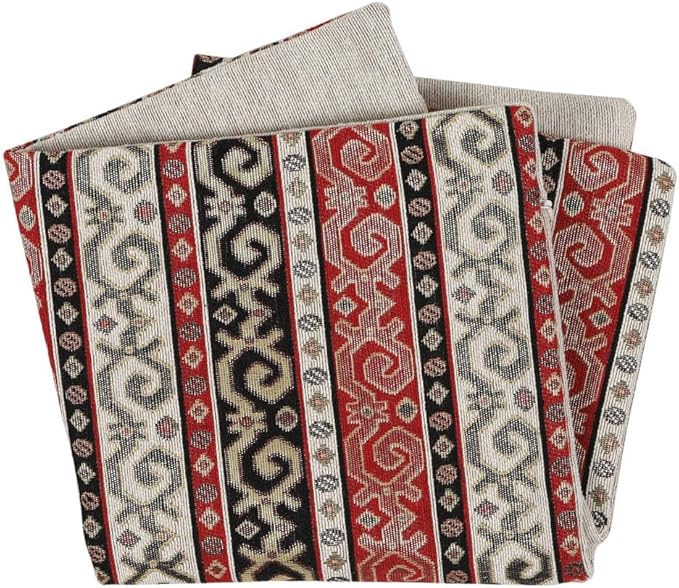 Tapestry Stylish Red-Black 16"x16" Pillow Cover Sham Ethnic Turkish Kilim Tribal Style Throw Decorative for Home Decor, Sofa, Couch, Porch, Patio, Window Seat