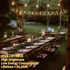 30FT LED Outdoor String Lights Waterproof, 2200K ST38 LED Globe Outdoor Lights for Patio with 16 Edison Vintage Shatterproof Bulbs, Connectable Backyard Lights for Garden, Bistro, Porch, Cafe