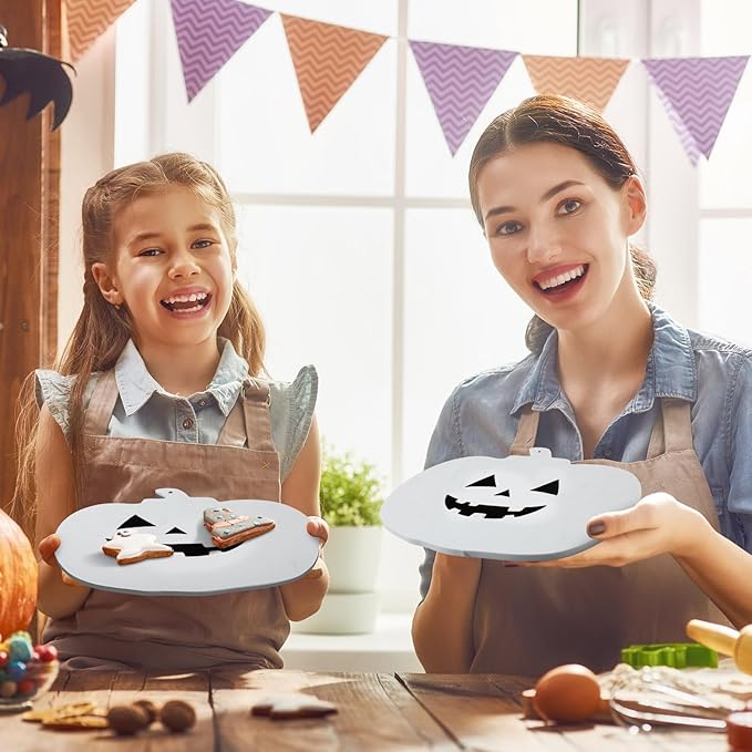 Halloween Marble Pumpkin Cheese Board Charcuterie Cutting Tray Marble Serving Decorative for Decoration Charcuterie Kitchen(White)