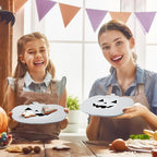 Halloween Marble Pumpkin Cheese Board Charcuterie Cutting Tray Marble Serving Decorative for Decoration Charcuterie Kitchen(White)