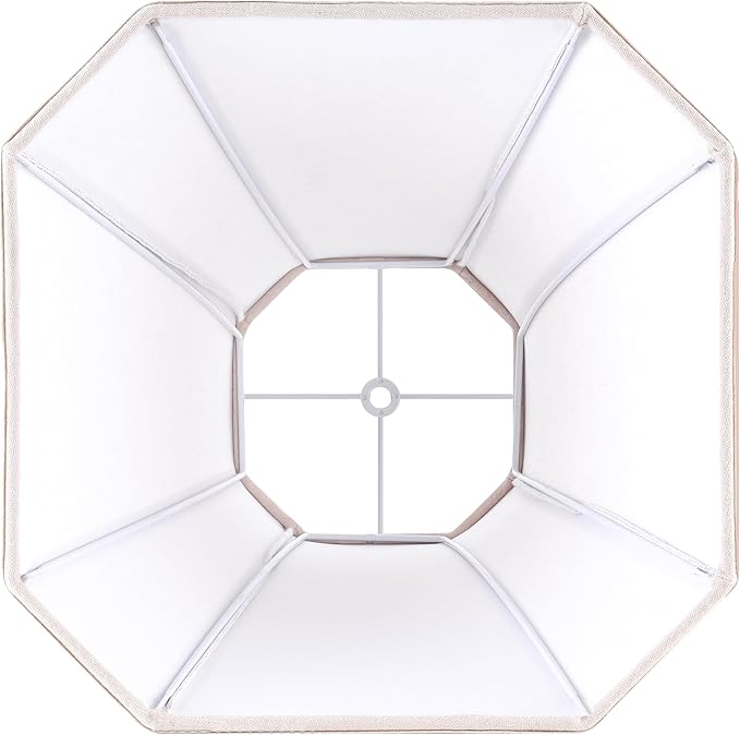 Beige Square Cut Corner Bell Lamp Shade Medium Lampshade 6.5``Top×13``Bottom×10.6``Hight(Spider) Rustic Lamp Shade for Table & Floor Lamp - Lampshade Replacement