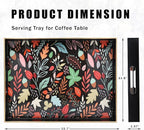 Rectangle Serving Tray with Handles, Coffee Table Tray for Ottoman, Organizer Vanity Tray for Living Room, Outdoor Tray for Patio Entertaining, Serving Breakfast Kitchen Platter LEE3040BH