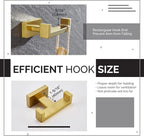 Angle Simple Towel Hook for Bathroom, SUS 304 Stainless Steel Hand Towel Holder, Double Robe Coat Hook for Wall, Brushed Gold