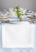 Solino Home Linen White Table Runner 60 Inches - Classic Hemstitch, 100% Pure Linen Coffee Table Runner 14 x 60 Inch Ideal for Dresser Tables - Fall, Halloween, Thanksgiving, Christmas, Holiday