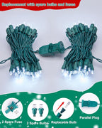LED Christmas Mini String Lights, 14 Feet 50LEDs F5 Pure White Mini Lights, Connectable Christmas Tree Lights for Wreath Garland Holiday Party Wedding Outdoor Indoor Christmas Decoration, Green Wire