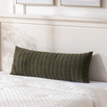 Fancy Homi Olive Green Long Body Lumbar Decorative Throw Pillow Covers 20x54 Inch for Bed Couch Bedroom, Soft Corduroy Rectangle Solid Pillow Case 50x137 cm, Rustic Farmhouse Boho Room Decor