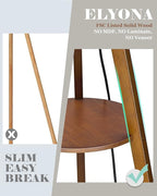 ELYONA Solid Wood Tripod Floor Lamp 3 Color Temperatures LED Blub Tall Standing Light with Table Mid Century Modern Corner Reading Floor Lamp for Living Room Bedroom Office Pull Chain Controls Brown