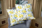 CAPSCEOLL 2PCS Yellow Flower Zipper Pillow Cases 18X18Inch Blue Small Autumn Botanical Black Blossom Bouquet Petal Romantic White Holiday Pillow Covers for Bedroom Sofa Square Pillow Covers