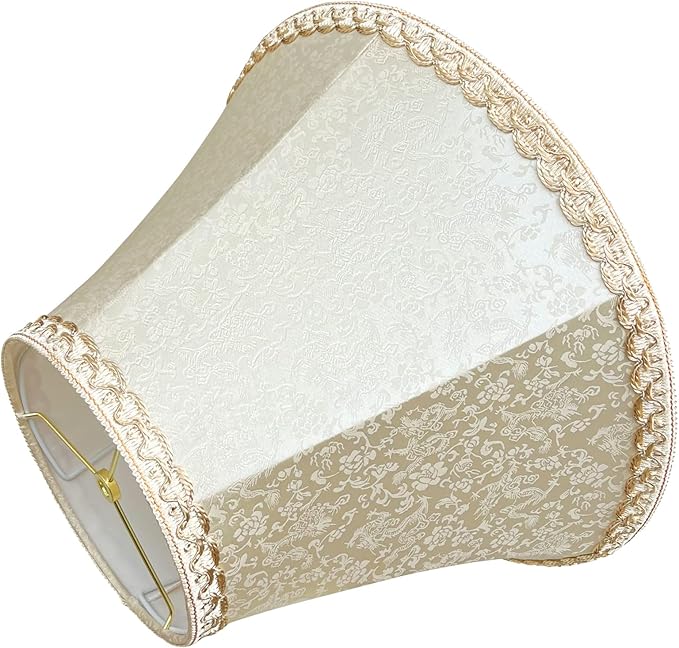 Tootoo Star Brown Large Drum Lamp Shade for Chandeliers Floor Light and Table Lamp,12x16x11" Spider,Fabric Natural Linen Hand Crafted (light yellow)