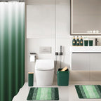 32PCS Dark Green Bathroom Accessories Set with Shower Curtain,Rugs,Trash Can,3PCS Lotion Soap Dispenser, Toothbrush Holder, Soap Dish,Tumbler Cup,6PCS Wood Tags Bath Accessories with Tray for Bathroom