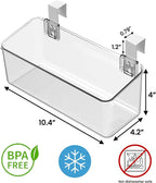 vacane Plastic Over Cabinet Door Organizer with Removable Hooks, Clear Hanging Baskets for Organizing Over the Cabinet Organizer Holder for Kitchen, Pantry, Bathroom-Hang Outside or Inside Door-M