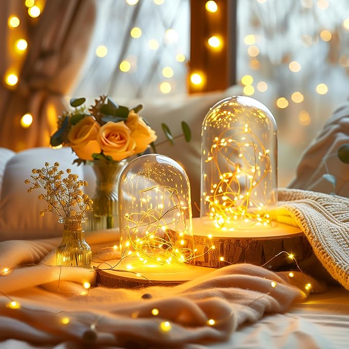 Fairy Lights Plug in, 66Feet 200LEDs Warm White String Lights, Waterproof Flexible Silver Wire for Bedroom Dorm Wedding Garland Wreath Wall Mason Jar Indoor Outdoor Christmas Tree