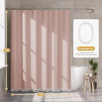 AmazerBath Pink Boho Shower Curtain with Tassels, Modern Farmhouse Shower Curtains for Bathroom, Pink Shower Curtain Fabric, Rustic Faux Linen Shower Curtain Set with Hooks, 72x72 Inches