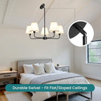 KAISITE Black Chandelier for Dining Room - 5-Light Farmhouse Dining Room Light Fixture Over Table Industrial Kitchen Lighting Fixture Ceiling Hanging Chandelier for Bedroom Living Room Foyer Entryway