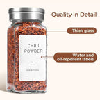 ComSaf 4oz 24PCS Spice Jars with Adjustable Shaker lids，93 Labels, Comdiment Jars Set, Empty Spice Containers and Square Ingredient Bottles for Kitchen and Seasoning, Salt and Pepper Shaker Set