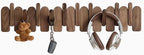 Wall Mounted Piano Key Hanger | Flip Style Hook | Entrance Wall Art Hook, Made of Oak Wood (3 Times Painted, 4 Times Polished) (Arc Beech, 8Hooks)
