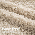 Foindtower 2 Pieces 24x24 Inch Light Khaki, 100% Polyester Throw Pillow Cover Accent Sherpa Pillow Fuzzy Soft Pillowcases Sheepskin Decorative Fleece Cushion Case for Bed Couch Living Room