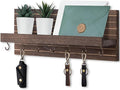 Key Holder Wall Mount, Entryway Mail Organizer with Shelf, Decorative Key Hanger with 7 Hooks Holds Leashes and Glasses, Includes Mounting Hardware (13.8” x 5.3” x 3.2”)