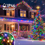 JMEXSUSS 2 Pack Solar Christmas Lights Outdoor Waterproof, Total 400LED 151FT Multi Colored Christmas Lights, 8 Modes Solar String Lights for Outside Tree Patio Garden Xmas Christmas Decorations