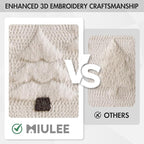 MIULEE Christmas Tree Decorative Pillow Covers Faux Fur Wool Throw Pillows Soft Plush Cushion Covers Set of 2 Xmas Home Decor Winter Holiday for Sofa Couch Livingroom Bed 20x20 Inch Cream