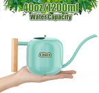Green Moon Water Can Indoor Plant Mint Green 1.2L/41oz Metal Stainless Steel Water Can Indoor Outdoor with Long Spout for House Plant Bonsai Outdoor Garden Flowers