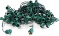 LUCKY TL 100 FT C9/E17 Christmas Light Sockets Set Spool, Green SPT-1 Wire, 12 Inch Spacing, C9 Outdoor String Lights, UL Listed