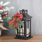 NEEDOMO 2 Pcs Christmas Decorations Indoor, Outdoor Christmas Led Lanterns Decorative for Table Centerpieces, Vintage Metal Hanging Candle Holder, Home Decor for Party, Living Room, Patio, Porch