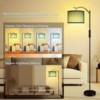 BoostArea Floor Lamp for Living Room,Arc Floor Lamp Remote Control,Stepless Dimmable Brightness & Colors Temperature 2700k-6500k,Foot Switch,Modern Standing Lamp for Bedroom Study Room Office,Green