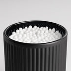 Glass Bathroom Organizer Set for Men, 2 Pack Bathroom Accessories, Bathroom Decor for Cotton Swabs, Cotton Balls, Pads, Floss Picks – Husband Birthday Gift Ideas, Gifts for Men(Black)