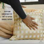 NKB Supplies Throw Pillows with Inserts Included,18"x18" Pillows, Set of 2, Geometric Pillow Covers, Decorative Pillows for Bed, Couch, Sofa