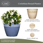 Classic Home and Garden Corinthian Resin Planter Pot - Outdoor & Indoor Plant Pot - Round Planter for Plants & Flowers (10" Desert Tan, Pack of 1)