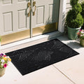 Yimobra Large Door Mat 47x24, All-Weather Waterproof Art Line Outdoor Mats for Front Door, Heavy Duty Non-Slip Welcome Matt for Garage Patio Proch Entryway Indoor, Black