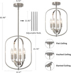 Nickel Chandelier Light, Modern Farmhouse Chandeliers for Dining Room Light Fixture, Adjustable Pendant Lights Kitchen Island Foyer Lighting Fixtures Rustic Kitchen Chandelier for Entryway Living Room