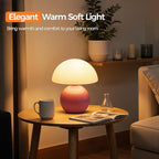 NIORSUN Mushroom Lamp Table Lamp for Bedroom, Portables Cordless Table Lamp,Wireless lamp,Small Bedside Table Touch Lamps for Living Room,Mini Mushroom 5200mAh Battery Operated Lamp Modern Pink