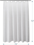 AmazerBath White Shower Curtain Fabric, Waffle Shower Curtain Polyester, Luxury Cloth Shower Curtains for Bathroom, Hotel Quality, Machine Washable, Heavy Duty, 72 x 72 Inches (Matte White)