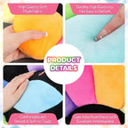 Smile Face Plush Rainbow Pillow, Sunflower Indie Decor Plush Pillow Soft & Comfortable Flower Floor Pillow for Home Reading Bed Room Decoration (White, 40CM)