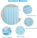 AmazerBath Waffle Shower Curtain, Baby Blue Fabric Long With Waffle Weave, Heavy Duty Hotel Quality for Bathroom, 72 x 78 Inches