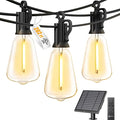 Brightown 202FT Solar String Lights Outdoor Waterproof with Remote, 65+1 LED Shatterproof Bulbs, Dimmable & Timable, 3 Light Modes - Commercial Grade Patio Lights for Garden Backyard Party Decor