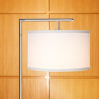 Brightech Montage Modern Floor lamp, LED Floor Lamp for Living Rooms & Offices - Tall Standing Lamp for Bedroom Reading - Corner Pole Lamp for Contemporary Home Decor - Satin Nickel